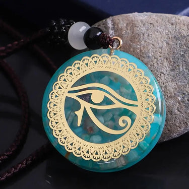 Horus Eye Pendant Amazonite Necklace-Your Soul Place